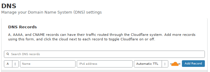 Adding Cloudflare DNS records