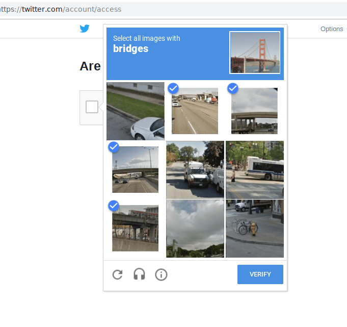 Twitter bridges reCAPTCHA challenge